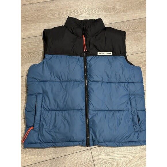 Peloton Aspen Puffer Vest Women's Size XXL Black and Blue Full Zip Insulated - Picture 1 of 8